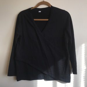 Black cross body long sleeve  sweater